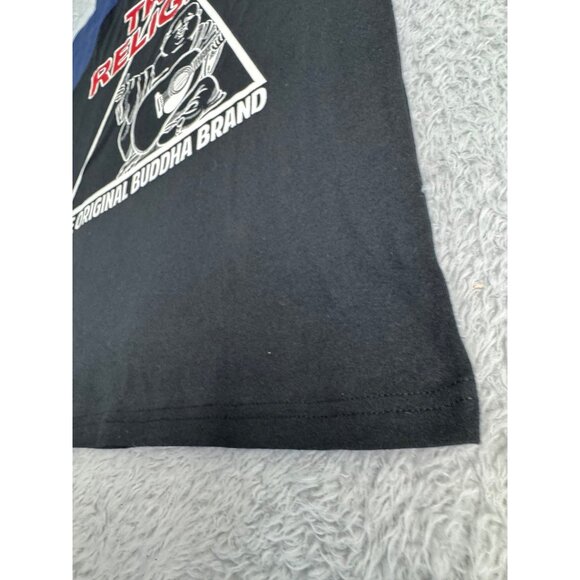 True Religion Mens Raglan Original Tee Size M Navy/Black Buddha Graphic Guitar - Picture 5 of 8